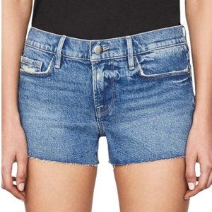 Frame Le Cutoff Distressed Denim Jean Shorts in Golden Road Medium Wash Size 25